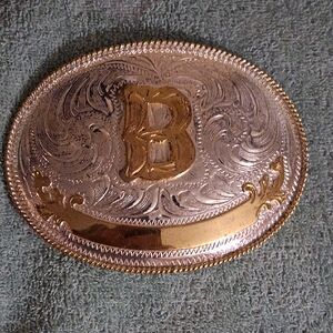 Gold and Silver Western Belt Buckle
